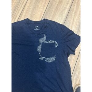 Armani Exchange Pocket T-Shirt Men's XXL Blue Crew Neck Short Sleeve 100% Cotton